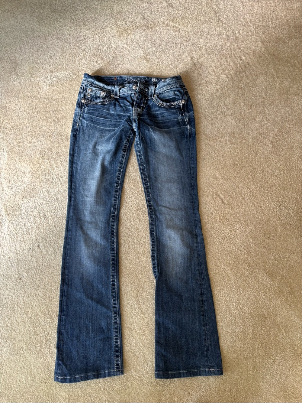 Miss Me Women’s Blue Bootcut Jeans – Classic Dark Wash Sz 28/37
